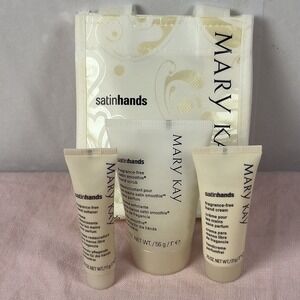 Mary Kay Fragrance Free Satin‎ Hands Pampering Set Deluxe MINI Travel Size NOS